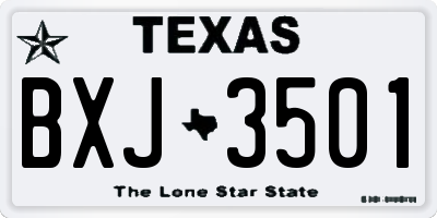 TX license plate BXJ3501
