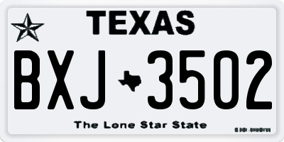TX license plate BXJ3502