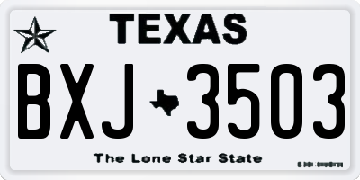 TX license plate BXJ3503