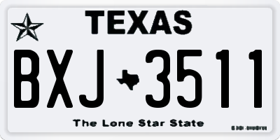 TX license plate BXJ3511