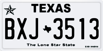 TX license plate BXJ3513