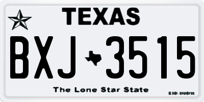 TX license plate BXJ3515