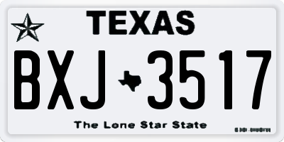 TX license plate BXJ3517