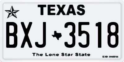 TX license plate BXJ3518