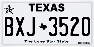 TX license plate BXJ3520