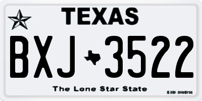 TX license plate BXJ3522