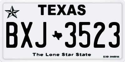 TX license plate BXJ3523