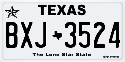 TX license plate BXJ3524