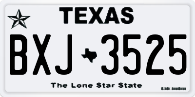 TX license plate BXJ3525