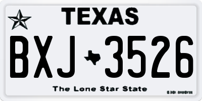 TX license plate BXJ3526