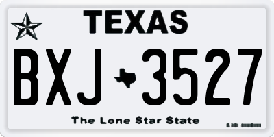 TX license plate BXJ3527