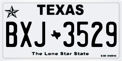 TX license plate BXJ3529
