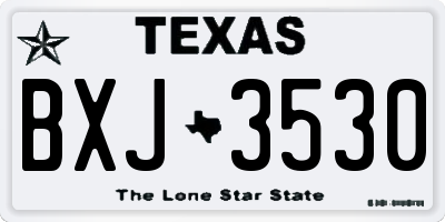 TX license plate BXJ3530