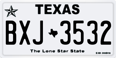TX license plate BXJ3532