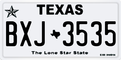 TX license plate BXJ3535