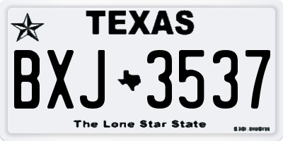 TX license plate BXJ3537