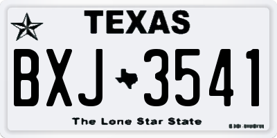 TX license plate BXJ3541