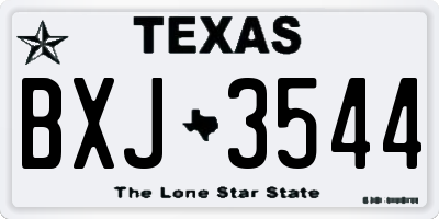TX license plate BXJ3544