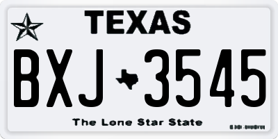 TX license plate BXJ3545