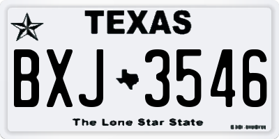 TX license plate BXJ3546