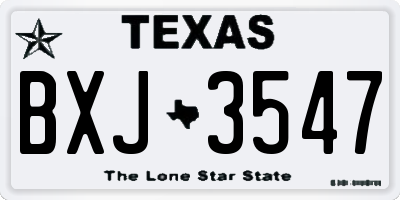 TX license plate BXJ3547