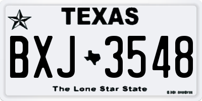TX license plate BXJ3548
