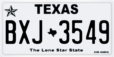 TX license plate BXJ3549
