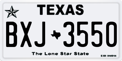 TX license plate BXJ3550
