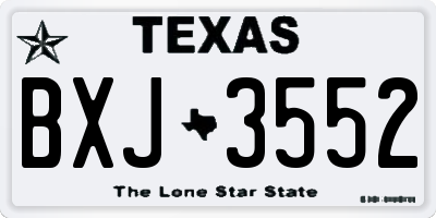 TX license plate BXJ3552