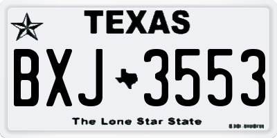 TX license plate BXJ3553