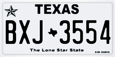 TX license plate BXJ3554