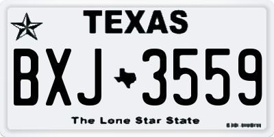 TX license plate BXJ3559