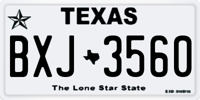 TX license plate BXJ3560