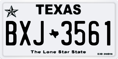 TX license plate BXJ3561