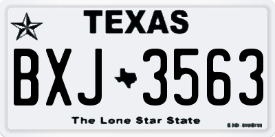 TX license plate BXJ3563