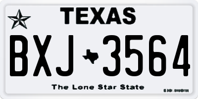 TX license plate BXJ3564