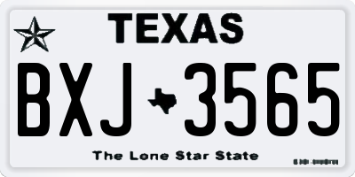TX license plate BXJ3565
