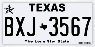 TX license plate BXJ3567