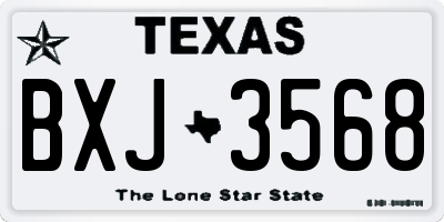 TX license plate BXJ3568