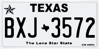 TX license plate BXJ3572