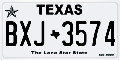 TX license plate BXJ3574