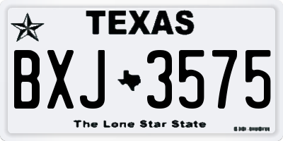TX license plate BXJ3575