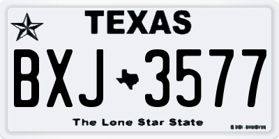 TX license plate BXJ3577