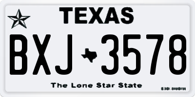 TX license plate BXJ3578