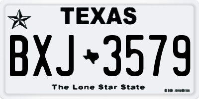 TX license plate BXJ3579
