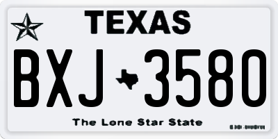 TX license plate BXJ3580