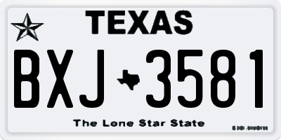TX license plate BXJ3581