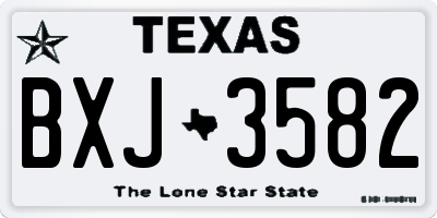 TX license plate BXJ3582