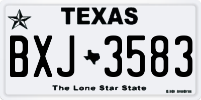 TX license plate BXJ3583