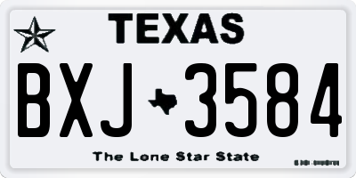 TX license plate BXJ3584